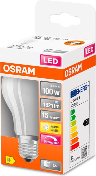 Image du produit Osram Retrofit Classic A (E27, 11 W, 1521 lm, 1 x, D)