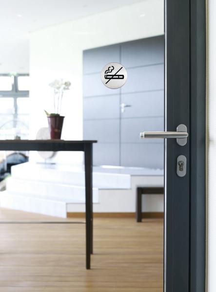 Actual product image Durable Picto "No Smoking" Round Stainless Steel