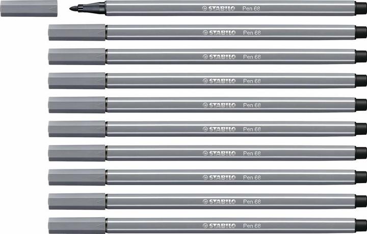 Produktbild STABILO Pen 68 Premium-Filzstift (Dunkelgrau, 10 x)