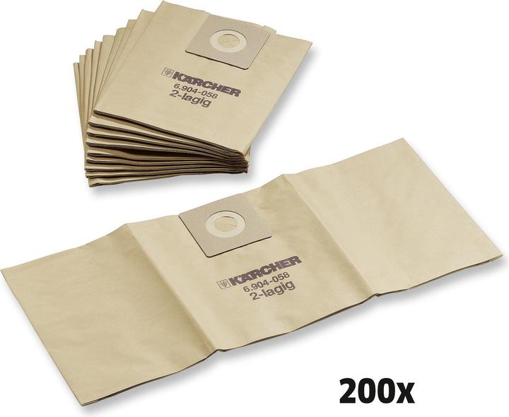 Actual product image Kärcher Professional 6.904-318.0 Paper filter bag, 200 x, T 12/1