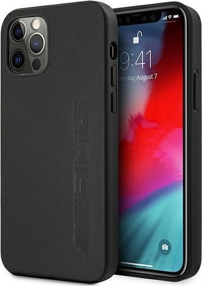 Produktbild Mercedes AMG AMHCP12LDOLBK iPhone 12 Pro Max 6,7" czarny/black hardcase Leather Hot Stamped (Apple iPhone 12 Pro Max)