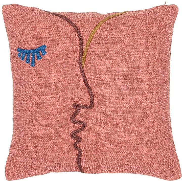 Immagine prodotto Liv Interior Faces Cushion Cover 45 cm x 45 cm, Rosa (45 x 45 cm)