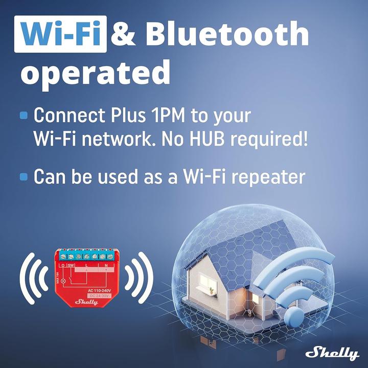 Image du produit Shelly Plus 1PM WiFi-Switch (Actionneur de commutation)