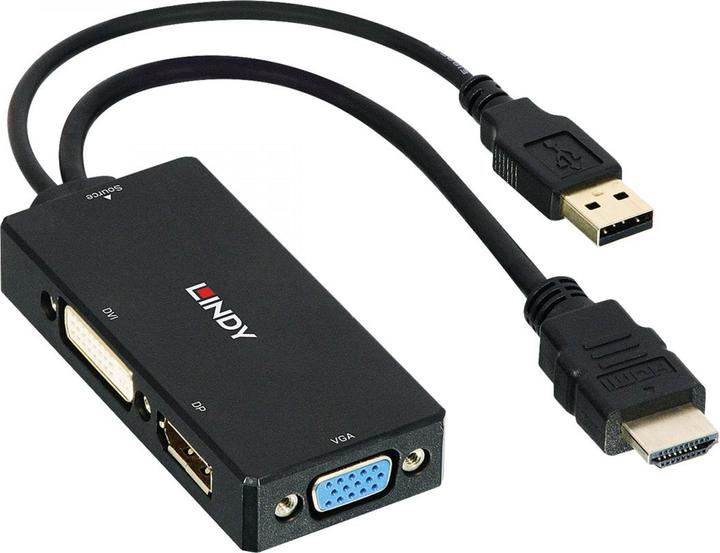 Lindy HDMI auf (DP, DVI, VGA, 8.70 cm)