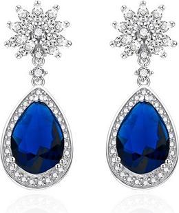 Agato - Beautiful silver earrings with blue zircons AGT-E151PBL