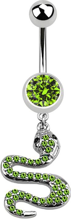 Immagine prodotto Star Piercing Banana in argento con ciondolo a forma di serpente verde chiaro (Acciaio chirurgico 316L, senza ottone)