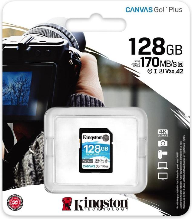 Productafbeelding Kingston Canvas Go! Plus (128 GB, SDXC, U3, UHS-I)