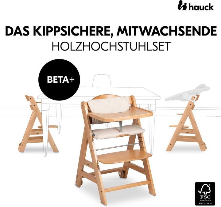 Produktbild Hauck Hochstühle Beta Plus Natural 5-tlg. Newborn Set - Hochstuhl + (Hochstuhl)