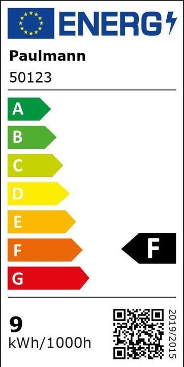 Energie-Label Paulmann Allgebrauchslampe Zigbee (E27, 9 W, 820 lm, 1 x, F)
