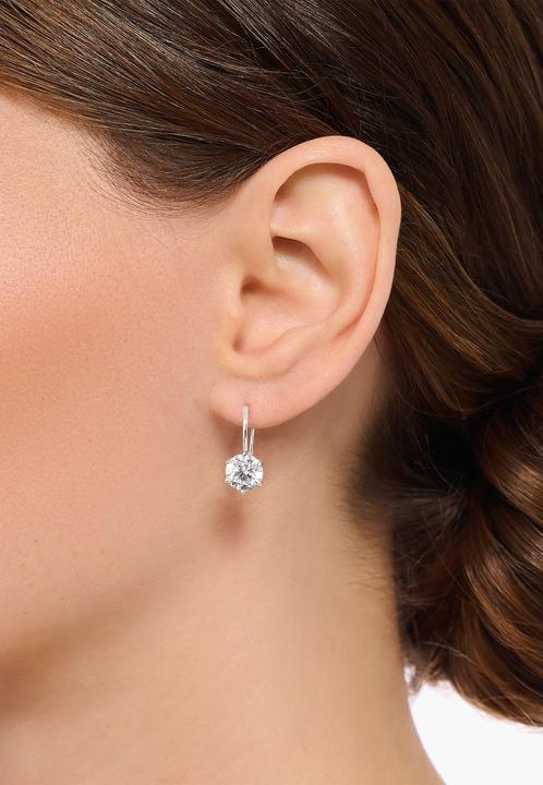 Actual product image Thomas Sabo Earrings with large, white zirconia silver (925 sterling silver)