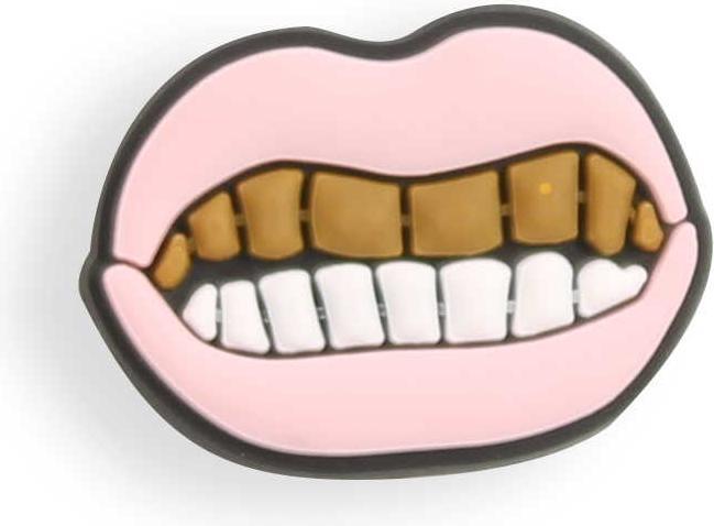 Produktbild PhoneLook Trendige Aufsteck-Sticker 3D für Silikonhülle mit Löcher Crazy Smile Gold Teeth