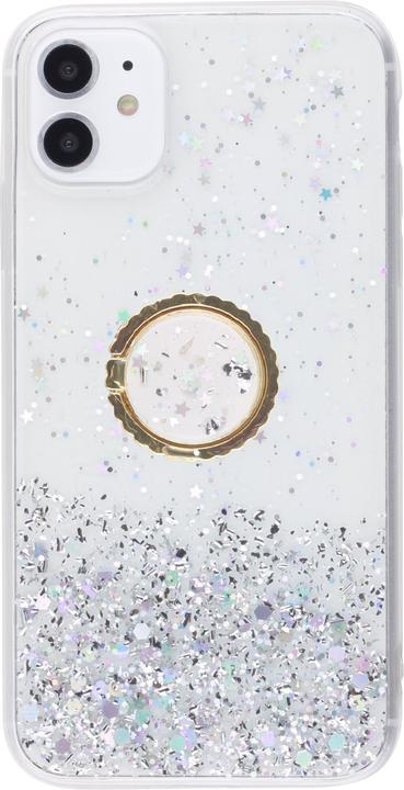Produktbild PhoneLook Hülle Gummi silberner Pailletten mit Ring (Apple iPhone 12 Pro Max)