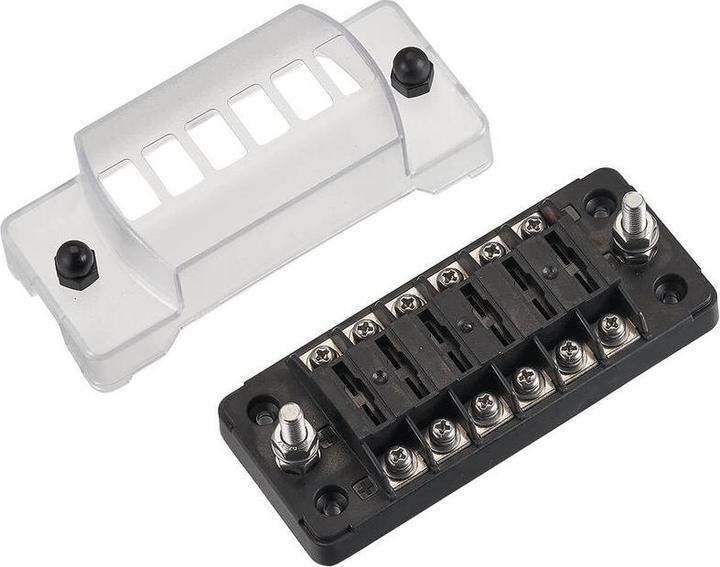 Image du produit Ective Porte-fusible plat pour voiture avec connexion négative pour 6 fusibles 20A/32V DC connexion à vis