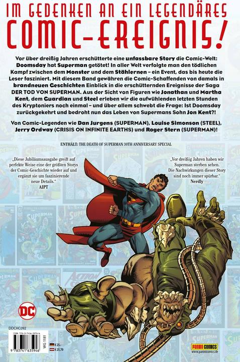 Produktbild Panini DC Celebration: Der Tod von Superman (Deutsch, Roger Stern, Butch Guice, Jon Bogdanove, Louise Simonson, Tom Grummett, Jerry Ordway, Dan Jurgens, 2023)