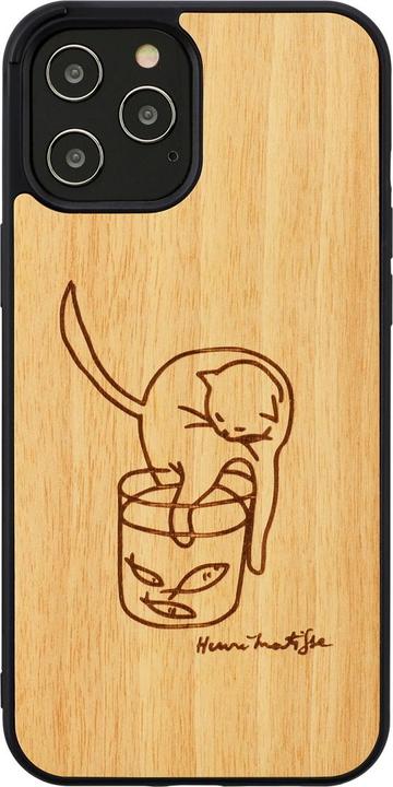 Produktbild Man&Wood case for iPhone 12 Pro Max cat with red fish (Apple iPhone 12 Pro Max)