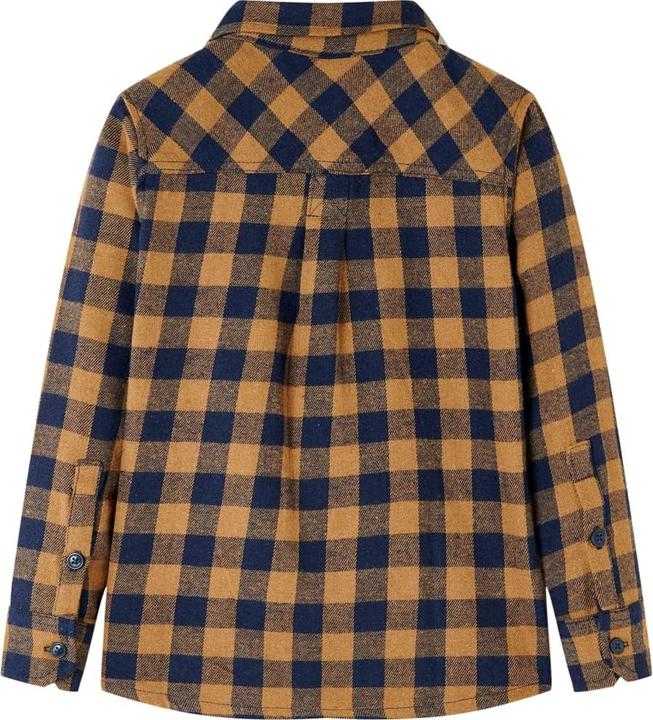Immagine prodotto VidaXL Camicia da bambino con motivo a quadri cognac e blu 104,Materiale: 80 (104)