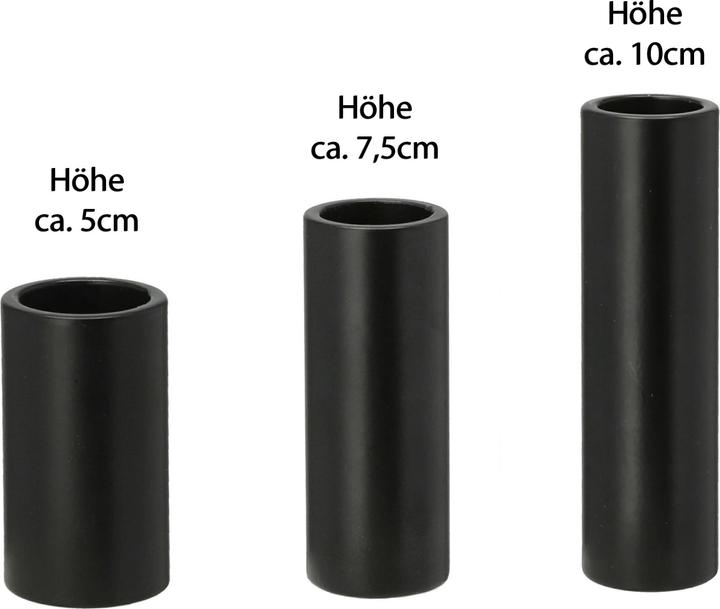Produktbild Novaliv 8x Kerzenhalter für Stabkerzen magentisch SCHWARZ 2,8x5cm Kerzenständer Magnet Tafelkerzen