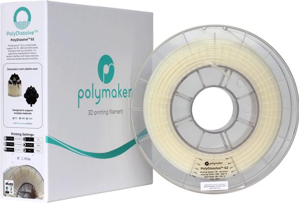Actual product image Polymaker PolyDissolve S2 - Natural - 2.85mm (PVA, 2.85 mm, 500 g, Beige)