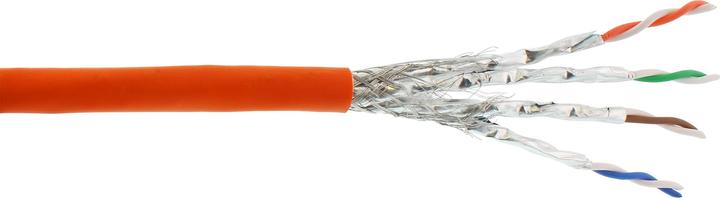 InLine Cavo di installazione Cat.7a, S/FTP (PiMF) 4x2x0,58 AWG23, 1200MHz, B2ca senza alogeni, arancione (S/FTP, CAT7a, 50 m)