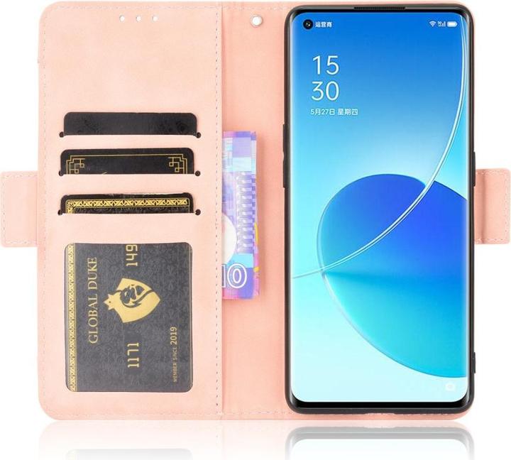Actual product image Cover-Discount OPPO Reno6 Pro - Case with many card slots pink (Oppo Reno 6 Pro 5G)