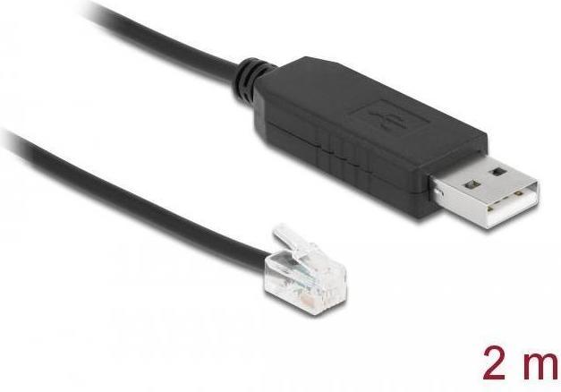 Image du produit Delock Câble adaptateur USB type A vers série RS-232 RJ9/RJ10 avec protection ESD Celestron NexStar 2 m (2 m)