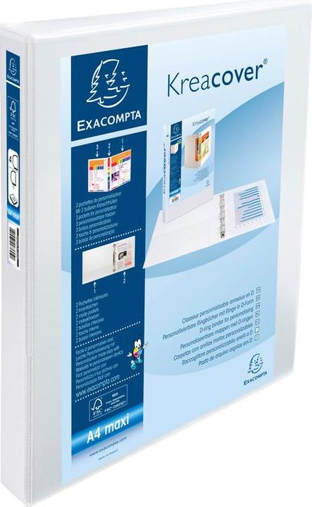Actual product image Exacompta Presentation ring binder, A4 Maxi, white, 4D ring (44 mm, 1 Piece)