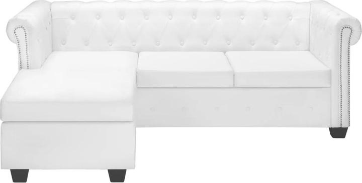 Produktbild VidaXL Chesterfield-Sofa in L-Form Kunstleder Weiss