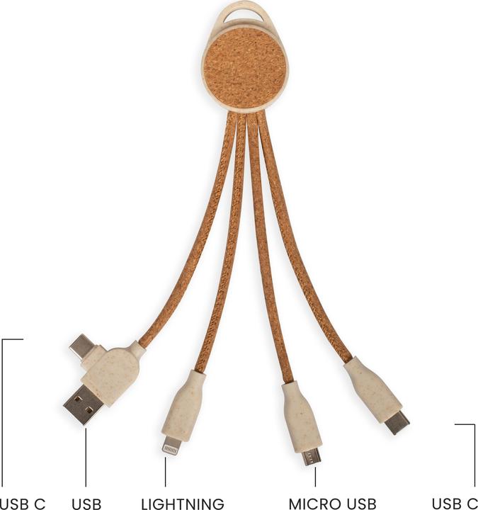 Produktbild Livoo Ladekabel mit mehreren Endstücken (0.15 m, USB 3.2 Gen 1, 10 W)
