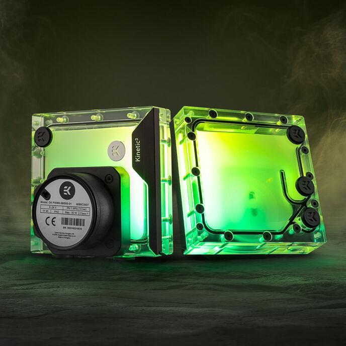 Produktbild EKWB EK-Quantum Kinetic3 FLT D5 PWM Ausgleichsbehälter-Pumpen-Kombination - 120mm, D-RGB