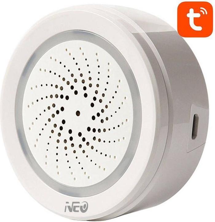 Actual product image Neo Intelligent alarm siren WiFi NAS-AB02WT with humidity temperature sensor TUYA