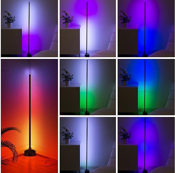 Immagine prodotto Luminea WLAN-LED-Steh-/Eck-Leuchte mit App, 12 Watt, schwarz (750 lm)