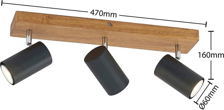 Produktbild Lindby Maniva Deckenstrahler, dreiflammig, schwarz (GU10)