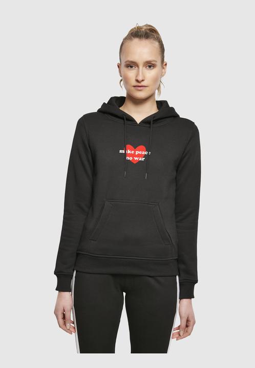 Image du produit Merchcode Ladies Peace - Sweat à capuche Coeur Rouge Noir - 161485 (XL)