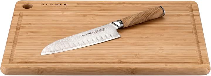 Produktbild KLAMER Santoku Damastmesser Olive 18 cm Kochmesser (18 cm)
