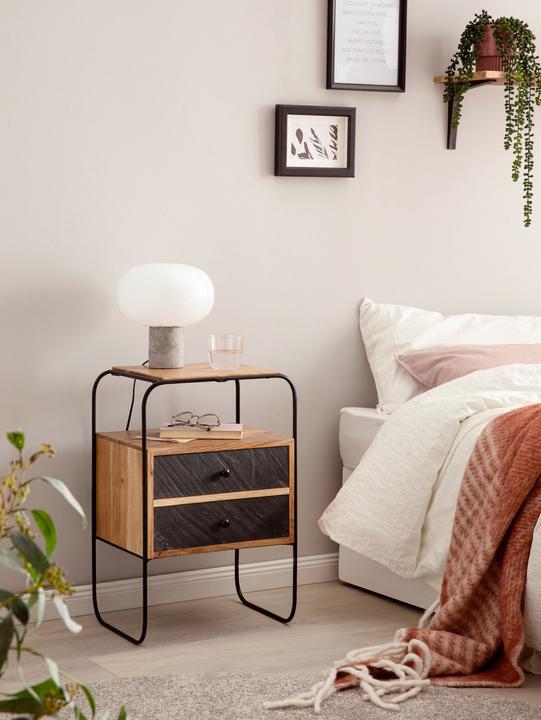 Produktbild FineBuy Nachtkonsole FB55691 Akazie Massivholz Braun (40 x 60 x 30 cm)