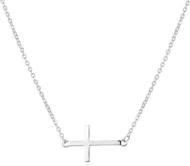 Agato Silver necklace with a cross AGS1532/47
