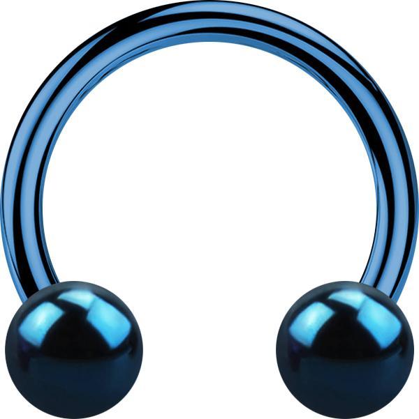 Image du produit Star Piercing Micro Circular Barbell bleu foncé avec deux boules (Acier chirurgical 316L, sans laiton)