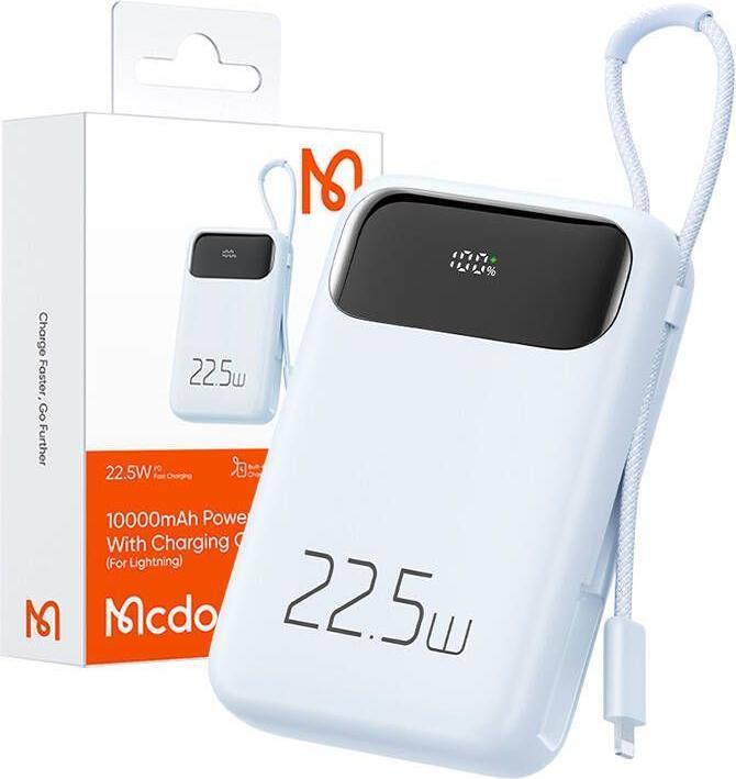 Actual product image Mcdodo Power Bank MC-3254 10000mAh, 22.5W, for Light (blue) (10000 mAh, 20 W, 22.50 Wh)