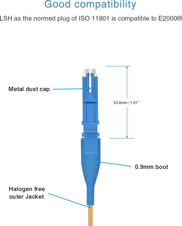 Actual product image Helos Fibre pigtail 12 x E2000® (LSH) UPC, OS2 9/125 (X) m, easy strip, 2.0m (2 m)