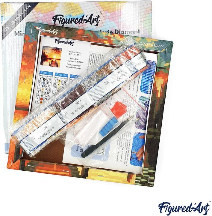 Produktbild Figured'Art Mini Diamond Paintig mit Rahmen - Neon-Einhorn