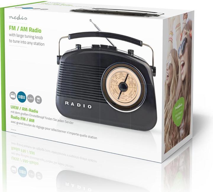 Produktbild Nedis Retro RDFM5000BK Radio schwarz (FM, AM)
