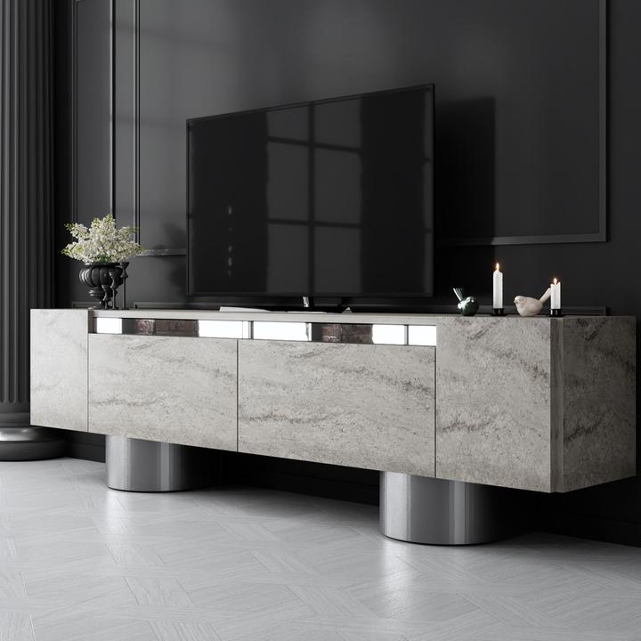 Actual product image Skye Decor Bohem Silver TV Stand (180 x 50 x 30 cm)