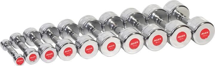 Actual product image Alex Dumbbell Set Chrome Dumbbells with Foam Handle (2 x 3 kg)