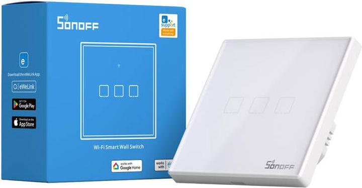 Actual product image Sonoff Smart Switch WiFi + RF 433 T2 EU TX (3-channel) updated