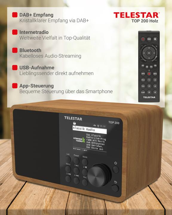 Productafbeelding Telestar TOP 200 (Internet radio, DAB+, FM, VHF, Bluetooth, WiFi)