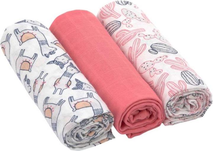 Lässig Windeltuch 3er Pack Bambus Glama Lama (85 cm, 85 cm)