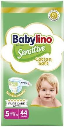 Produktbild Babylino Sensitive Cotton Soft Baby Diaper No5 11-16 Kg Value Pack 44 Pieces (Gr. 5, 44 Stück)