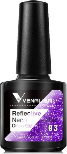 Venalisa Gellack Reflective Neon Disco Gel BD03 (Lila Glitzer, Gel-Effekt Nagellack)