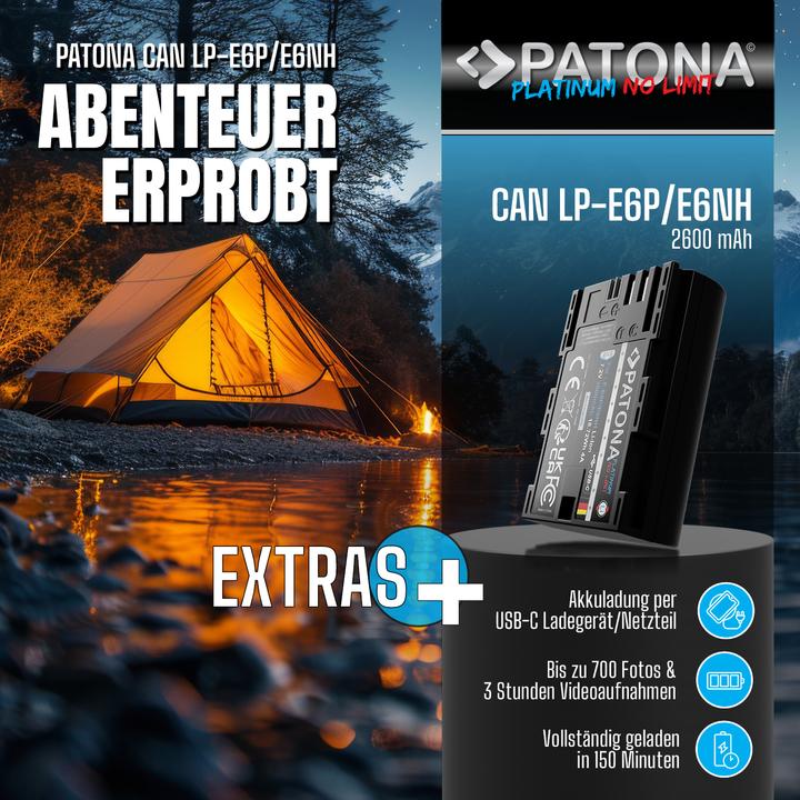 Image du produit Patona Platinum Canon LP-E6P USB-C (Batterie de l'appareil photo)
