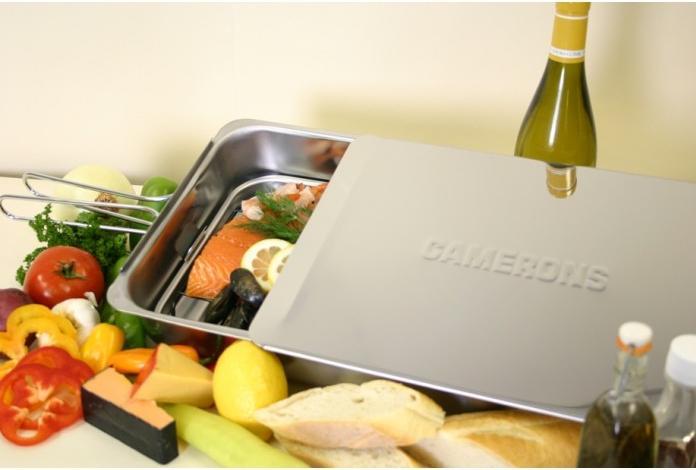 Image du produit Camerons rookoven 38 x 28 cm rvs met 2 bakjes rookhout